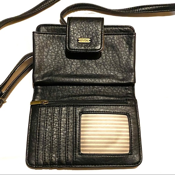 Ampere Pebbled Black Faux Leather Wallet Purse - Picture 5 of 6